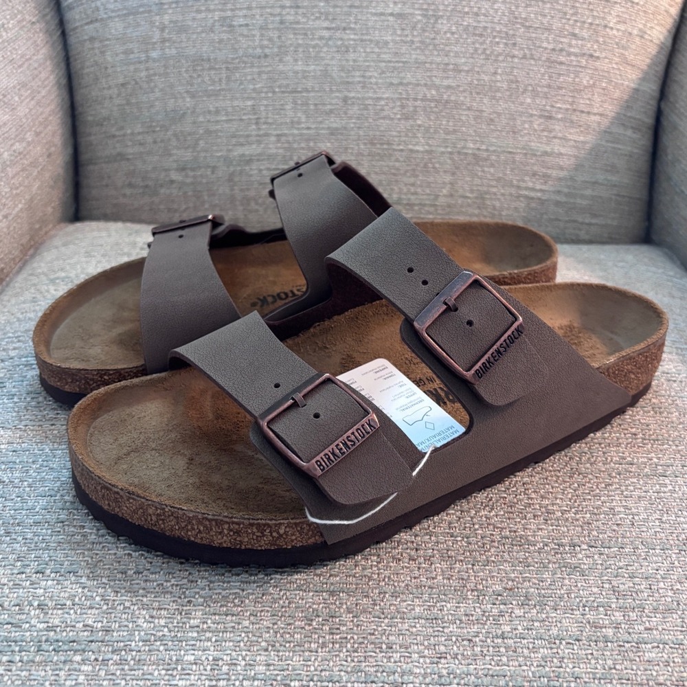 Birkenstock Arizona Mocha Birko-Flor Sandals Mens 42 L11 M9 Brown Slides
